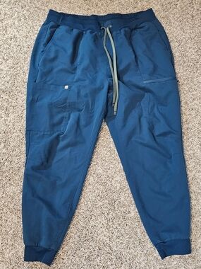Fabletics Women's Scrub Pants Teal Drawstring